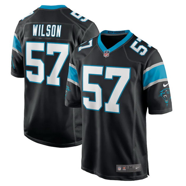 mens nike damien wilson black carolina panthers game player jersey